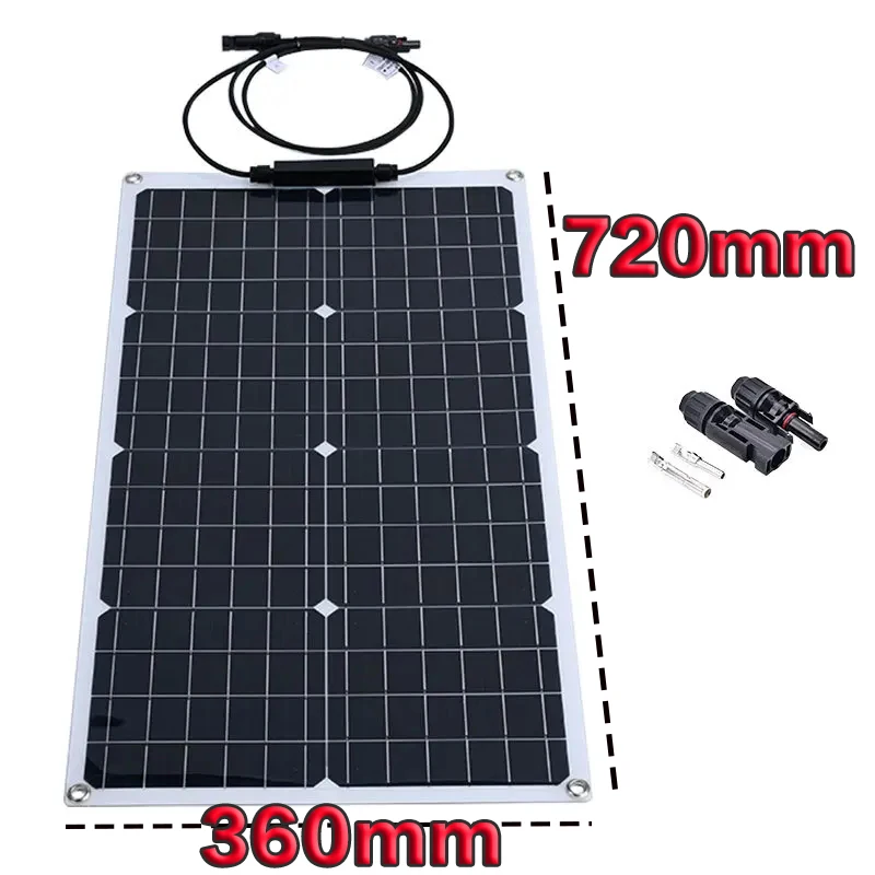 2000W solar panel kit 18V high-efficiency flexible solar panel for outdoor travel, hiking, climbing, camping, charging