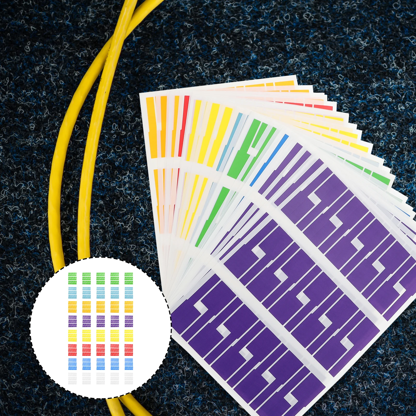

40 Sheets Oil-proof Stickers Cable Tags Labels Waterproof Self-adhesive Marking Write-on Wire Cord Identifiers Folder Label