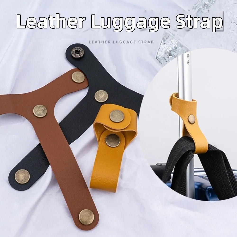 PU Luggage Strap Buckle Adjustable Metal Buckle Travel Bag Holder Easy Installation Handbag Hanging Bag Fixing Strap