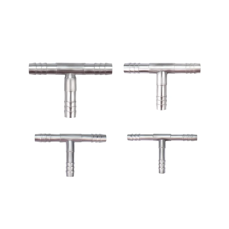 #6 #8 #10 #12 Aluminum 3 Way Fitting Tee AC Hose Barb Splice Pipe Fittings 3/8 1/2 5/8 3/4 air conditioner