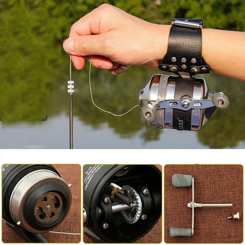 

BL25 Fishing Reels Stainless Steel Metal Wheel Closed Fishing Wheel Spinning Fish Reel for Slingshot Shooting Fish with Dart