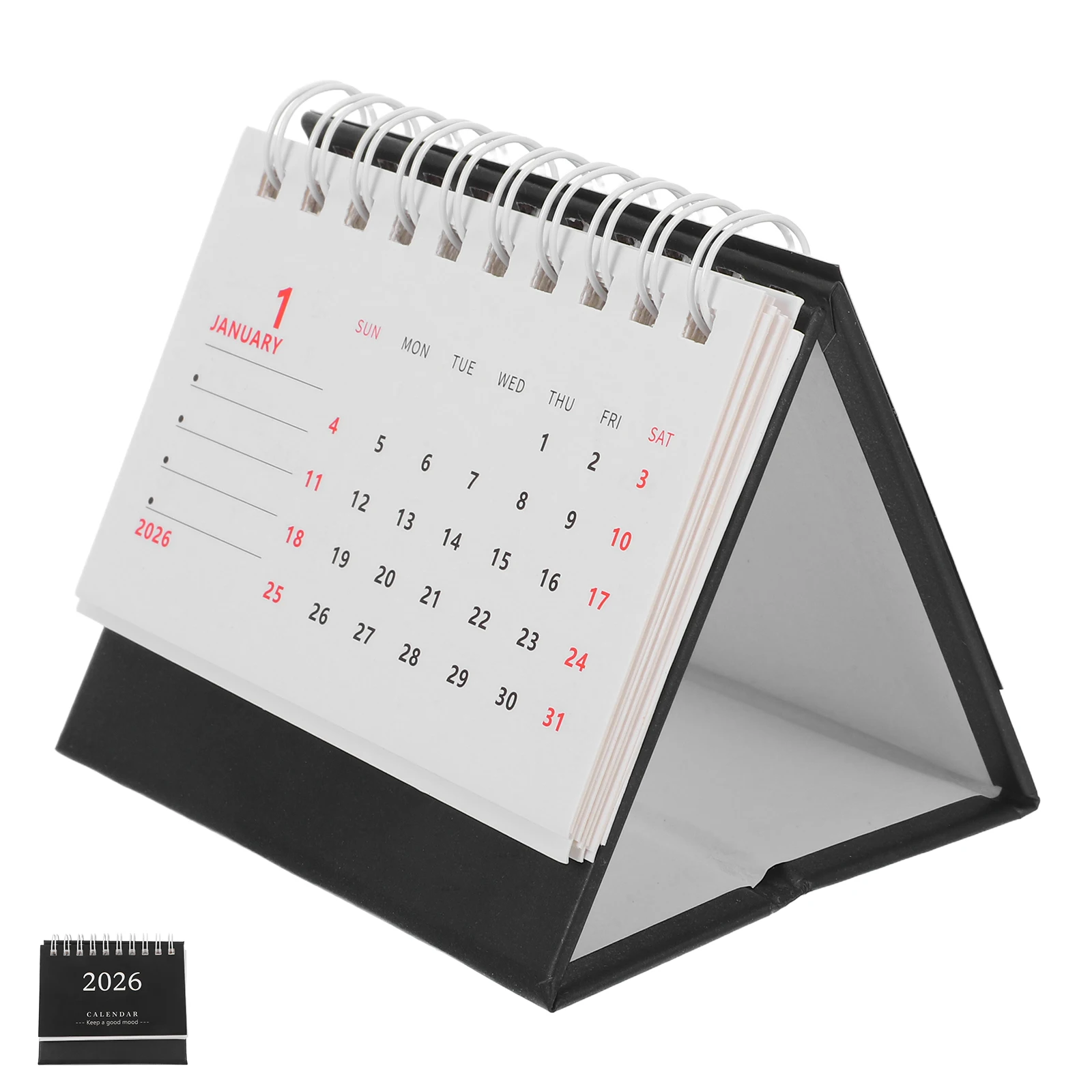 

Small 2026 Table Calendar Flip Page Design Sturdy Construction Minimalist Style Yearly Planner for Desk Organization and