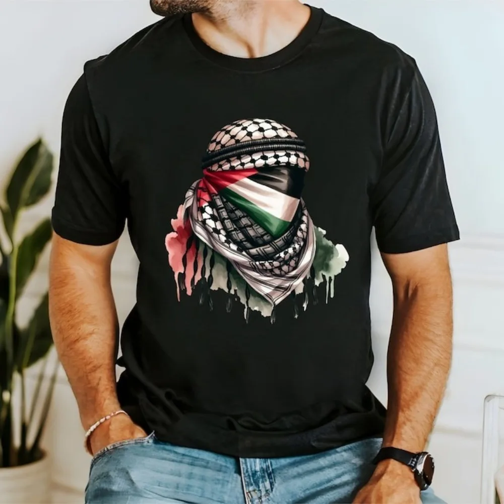 Palestine T Shirt Keffiyeh Shirt Palestine Flag Shirt Charity Donation Summer Unisex Loose Harajuku Breathable Camisetas