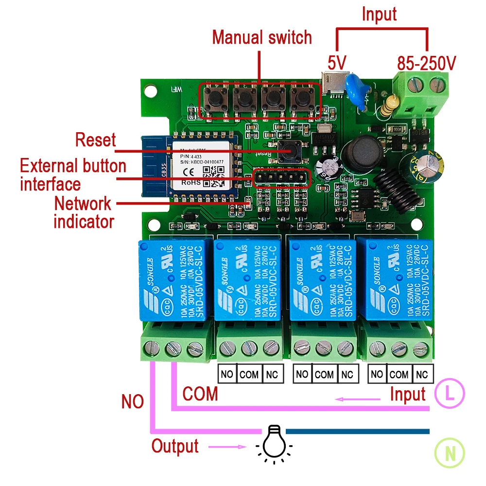 Imagem -06 - Tuya Wifi Módulo Interruptor Inteligente Luz do Motor sem Fio Disjuntor de Relé Elétrico Way 12v 220v 5250v Vida Inteligente