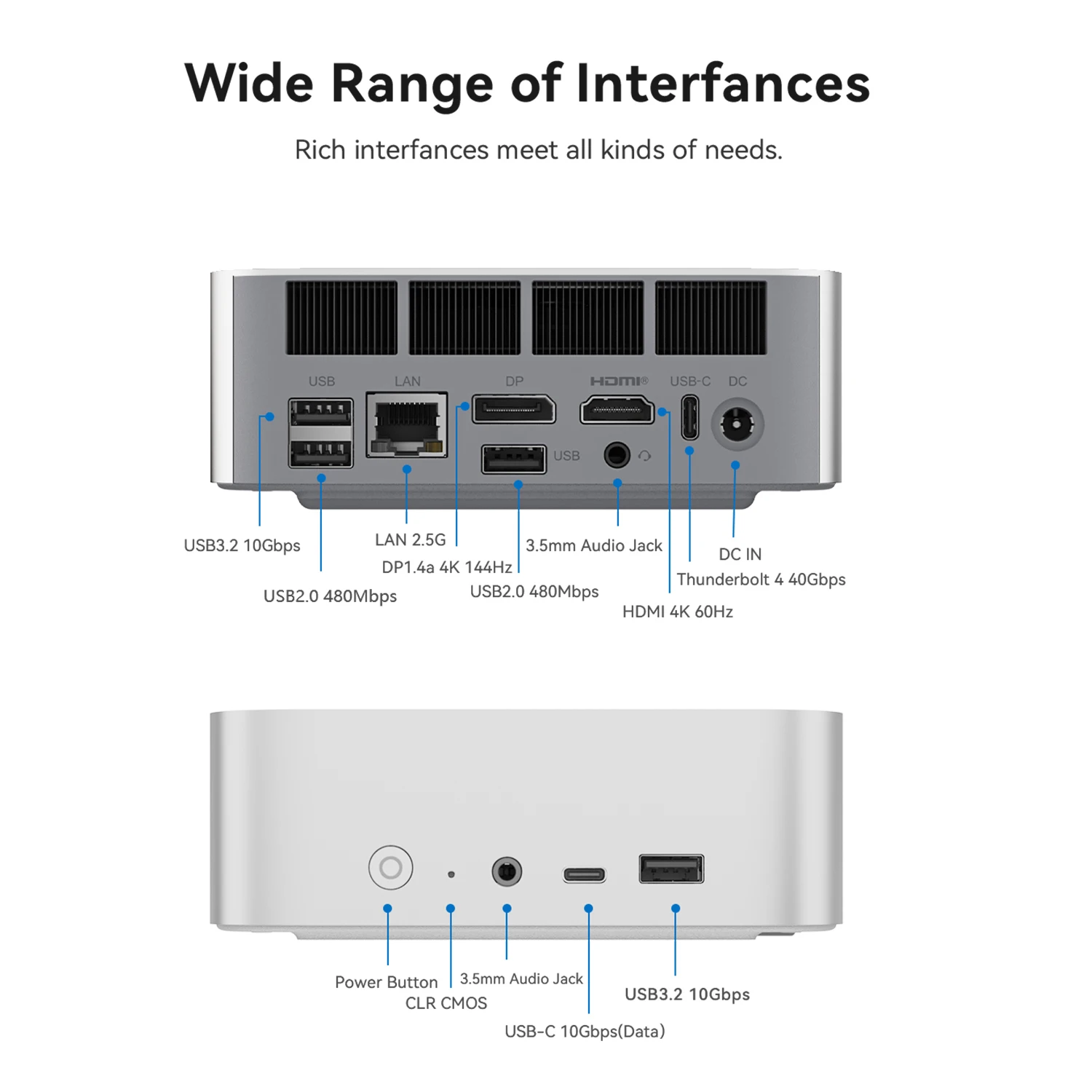 Beelink SEi14 AI Mini PC Intel Core Ultra 5 125H 32GB DDR5 RAM 1TB M.2 NVM SSD Wifi6 BT5.2 Video Gaming Desktop Computers Laptop