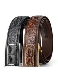 Crocodile belt men boys genuine leather automatic buckle high-end business leisure tide