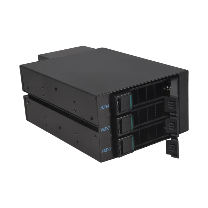 

C-Convenient-3-Bay Hot Swap Hard Drive Disk Cage Module 3.5-Inch SATA SSD HDD Data Storage For Two 5.25-Inch Optical Drive Posit