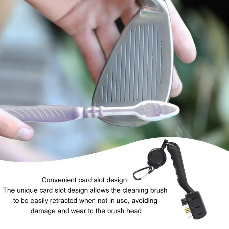 Golf Club Cleaner Brush Golf Club Scrub Brush For Cleaning Golf Club Groove Scrub Handy Golf Tool With Carabiner Clip Ergonomic