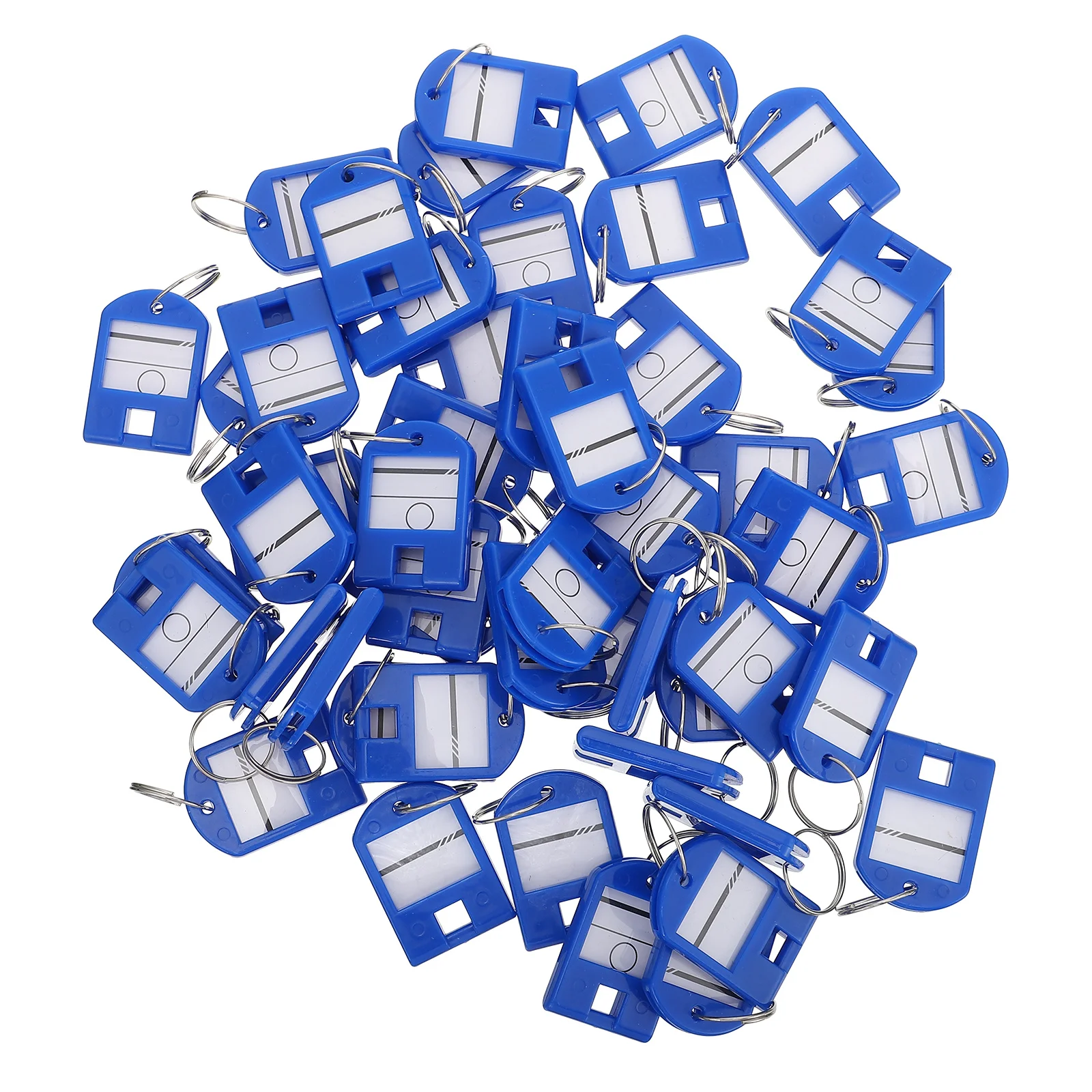 

50Pcs Plastic Key Tags Id Labels Reusable Split Rings for Luggage Hotel Dormitory Gym Number Tags Key Chain Label