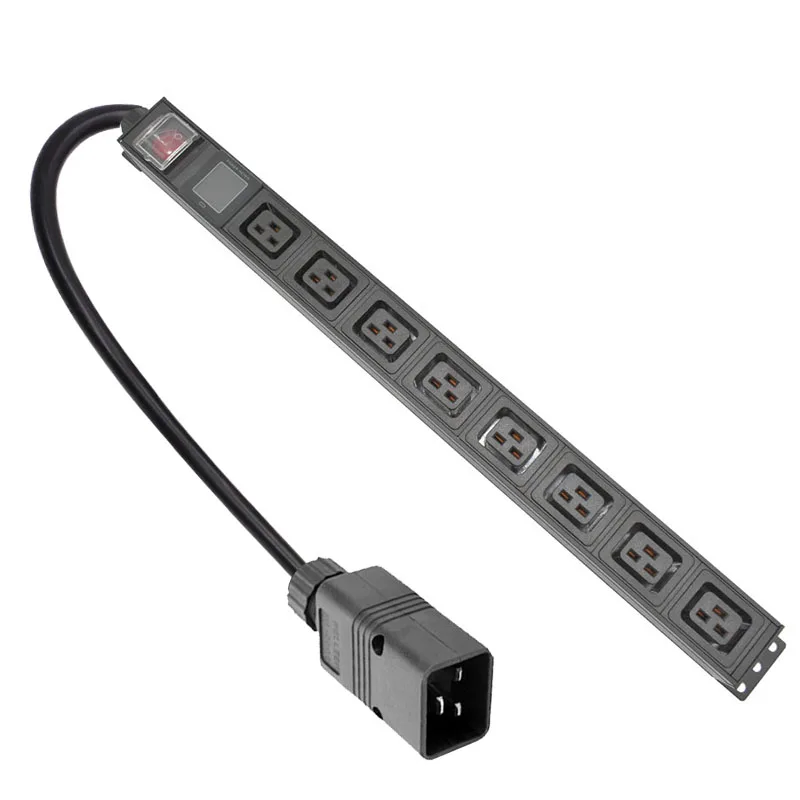 

C19 socket PDU Power Strip Double break switch 16A 4000W With Ammeter 8AC socket C13/C20/UK/US/AU/Israel/EU PLUG 2M line