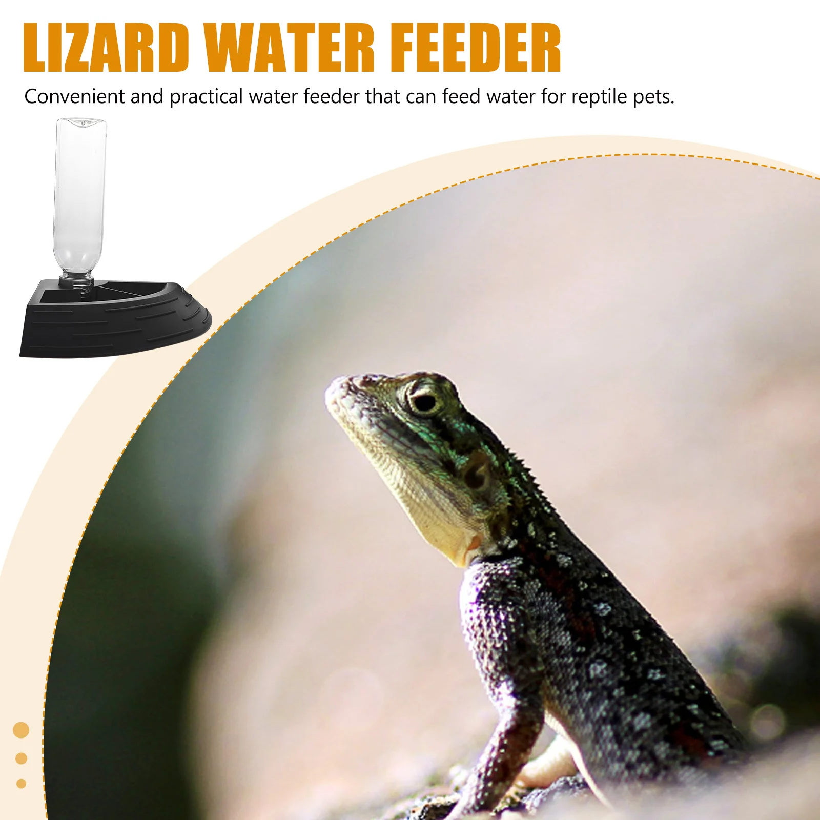 

Reptile Water Feeder Large Size Smooth Surface Practical Pet Lizard Drinking Tray Stable Desktop Dispenser Reptile Water Feeders