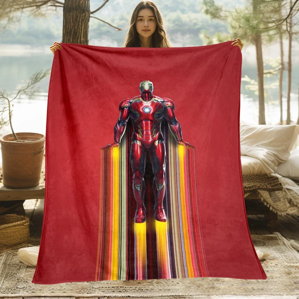 Marvel Iron Man thin blanket, Lightweight Flannel Throw for Sofa,Bed,Travel,Camping,Livingroom,Office,Couch,Chair, and Bed