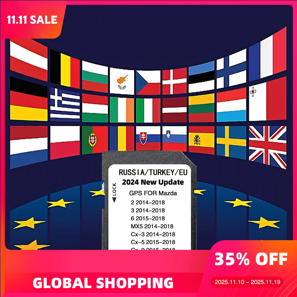 

SD Card Navi Upgrade Kit Europe for Mazda 2 CX3 CX5 16GB Navigation Sat Nav with Anti Fog Reaview Stickers