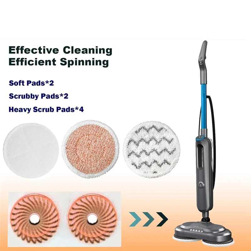 N98R 8Pcs สําหรับ Bissell 3897A เปลี่ยนหมุน Steam Mop Pads สําหรับ Bissell Spinwave Smartsteam ขัด 3897A,3712,3712W