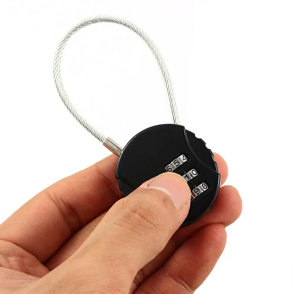 Camping Metal Hiking Ball Shaped 3 Digit Combination Steel Wire Code Lock Trunk Locks Bicycle Lock Gym Padlock