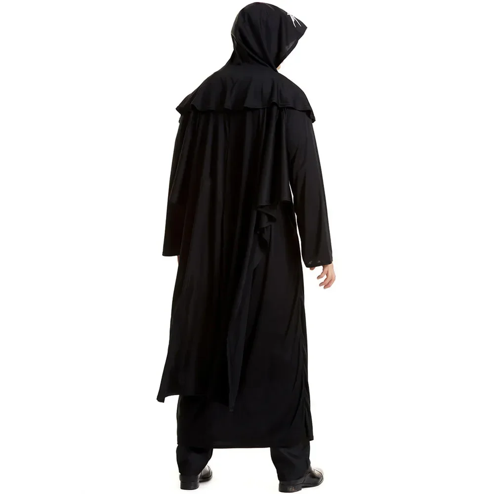 Fato cosplay mágico para casais, robe medieval, traje de bruxo para mulheres e homens, vestido de festa extravagante Halloween