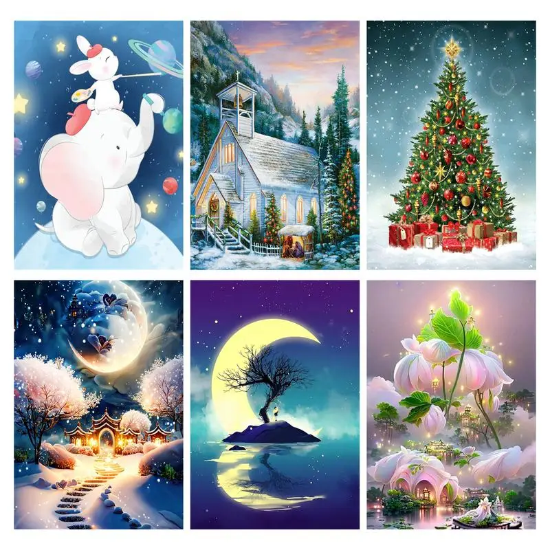 

RUOPOTY DIY 5D Diamond Painting Tree Cross Stitch Kit Full Round Diamond Embroidery Rose Mosaic Art Picture Rhinestone Gift