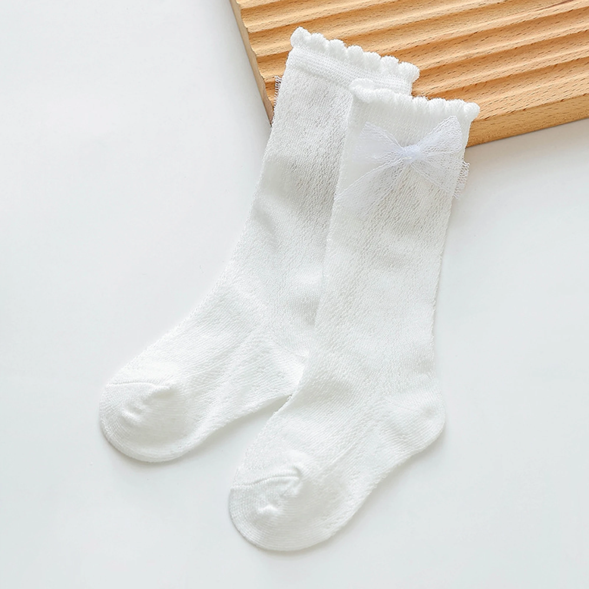 Toddler Baby Girl Socks with Bows Breathable Soft Summer Dress Socks