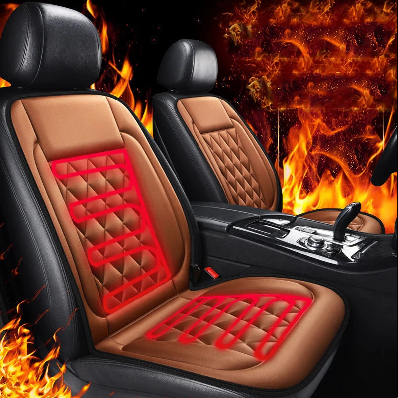 Calentador eléctrico de asiento de coche, almohadilla calefactora de 12V para invierno, accesorios para coche