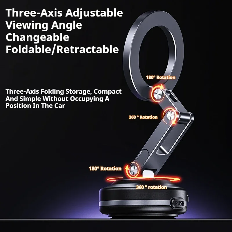 X63 Car Mobile Bracket Rotating Folding Electric Vacuum Suction Cup Magnetic Suction Bracket Mirror Navigation Car Phone Holder