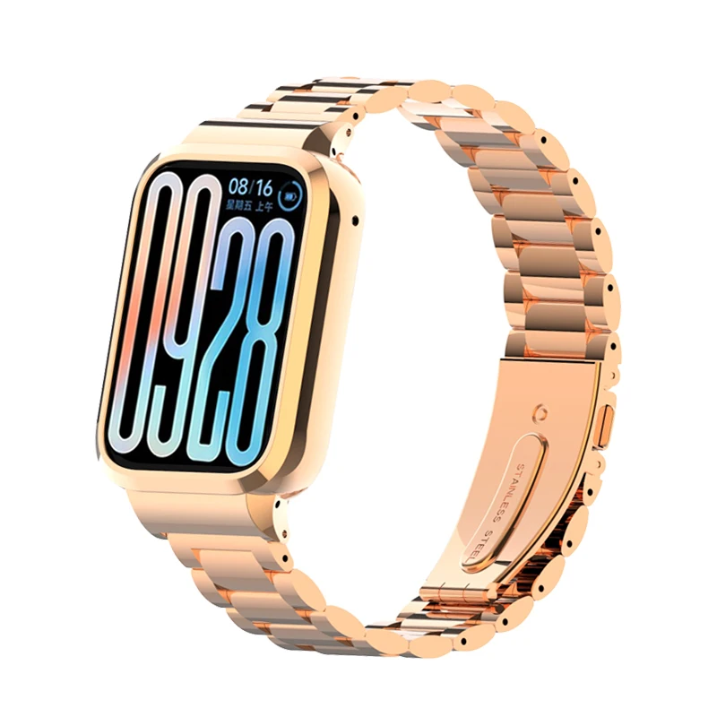 حزام حماية لـ Xiaomi Smart Band 9 Pro سوار ساعة من الفولاذ المقاوم للصدأ لهاتف Xiaomi miband 9 pro غطاء حماية لسوار معدني