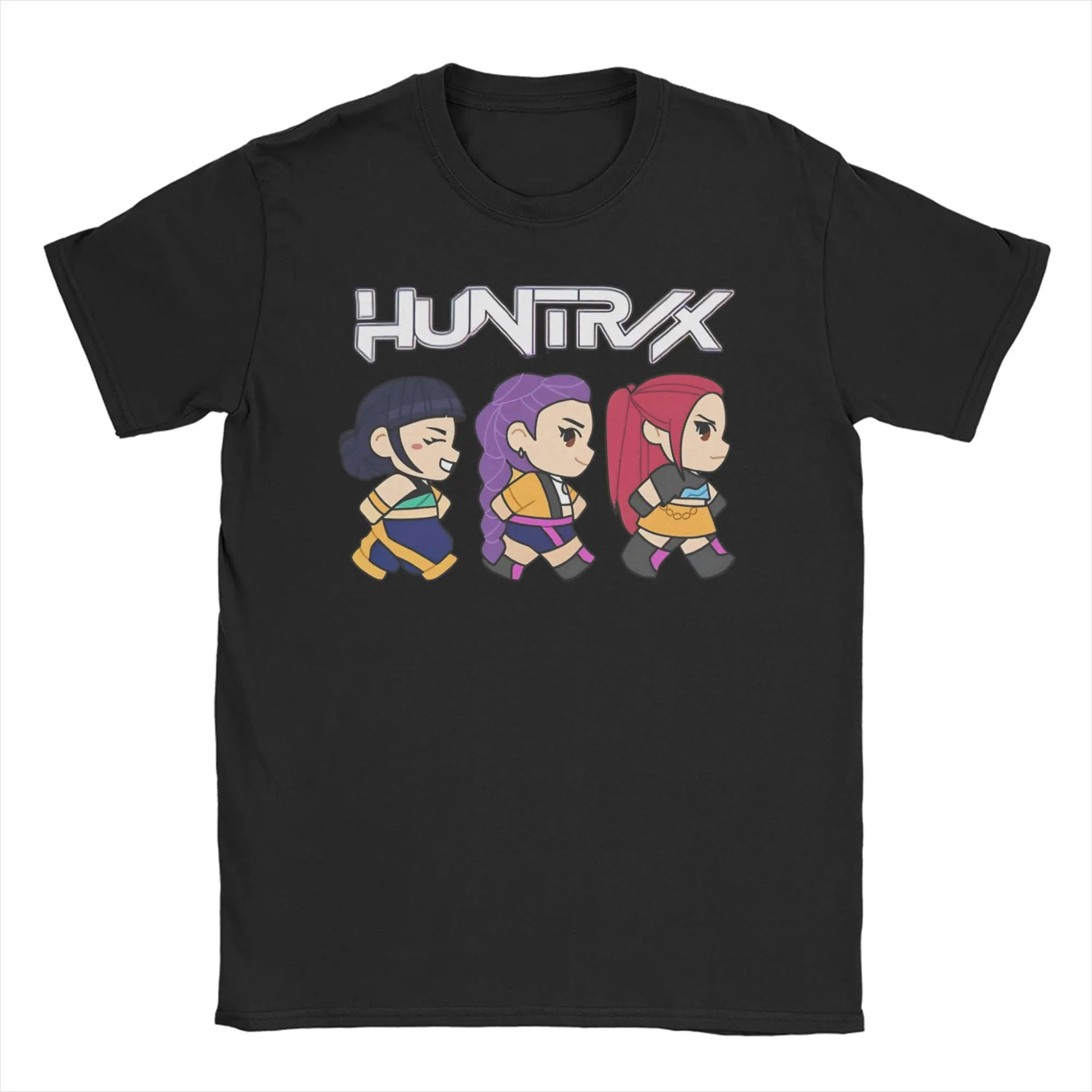 

Юмор Kpop Demon Hunters Huntrix Chibi футболка для мужчин и женщин с круглым вырезом 100% хлопок футболки с коротким рукавом футболка больших размеров одежда