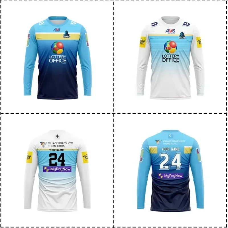 

2024 Titans Long Sleeve Home / Away Rugby Jersey Size: S-XXXL （Print Custom Name Number）