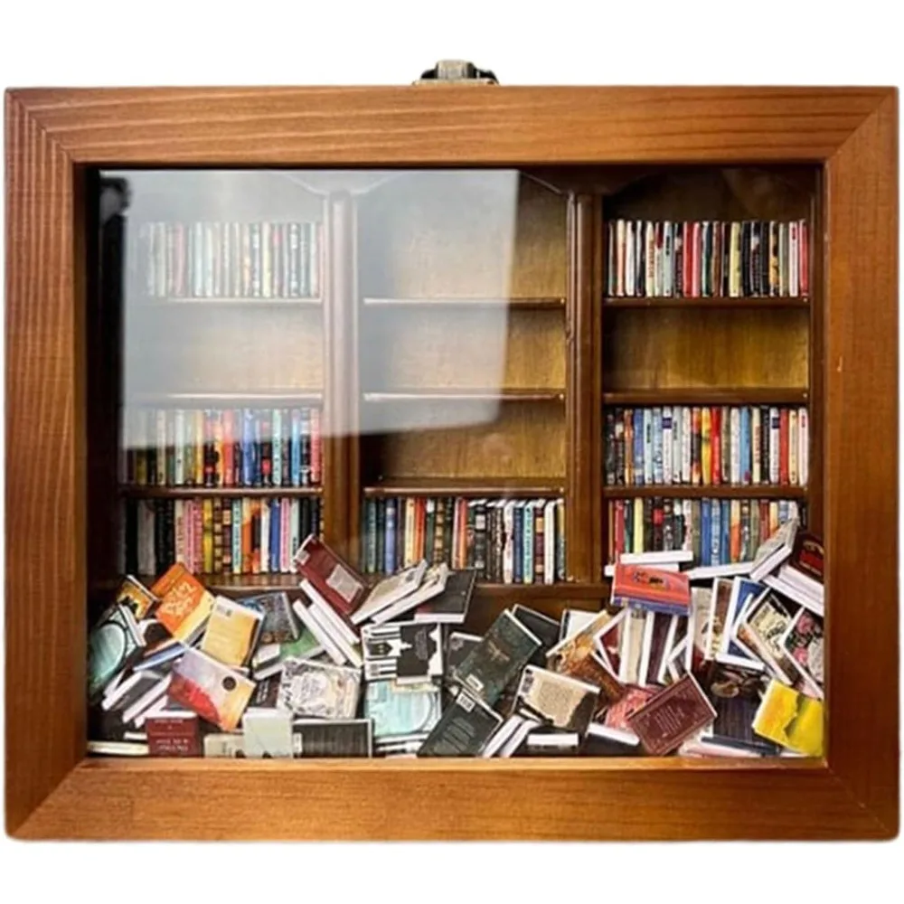 Handmade Miniature Bookshelves Small Bookshelf Crafts Provide Unique and Creative Ornaments for Book Lovers