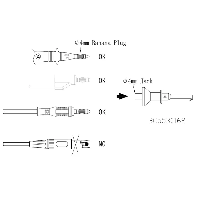Multimeter Probe Hook 4mm Threaded Socket Smd Ic Clamp Spring Damage Test Gilding Suitable for Test Lead 2mm/4mm/M4 Interface image 6
