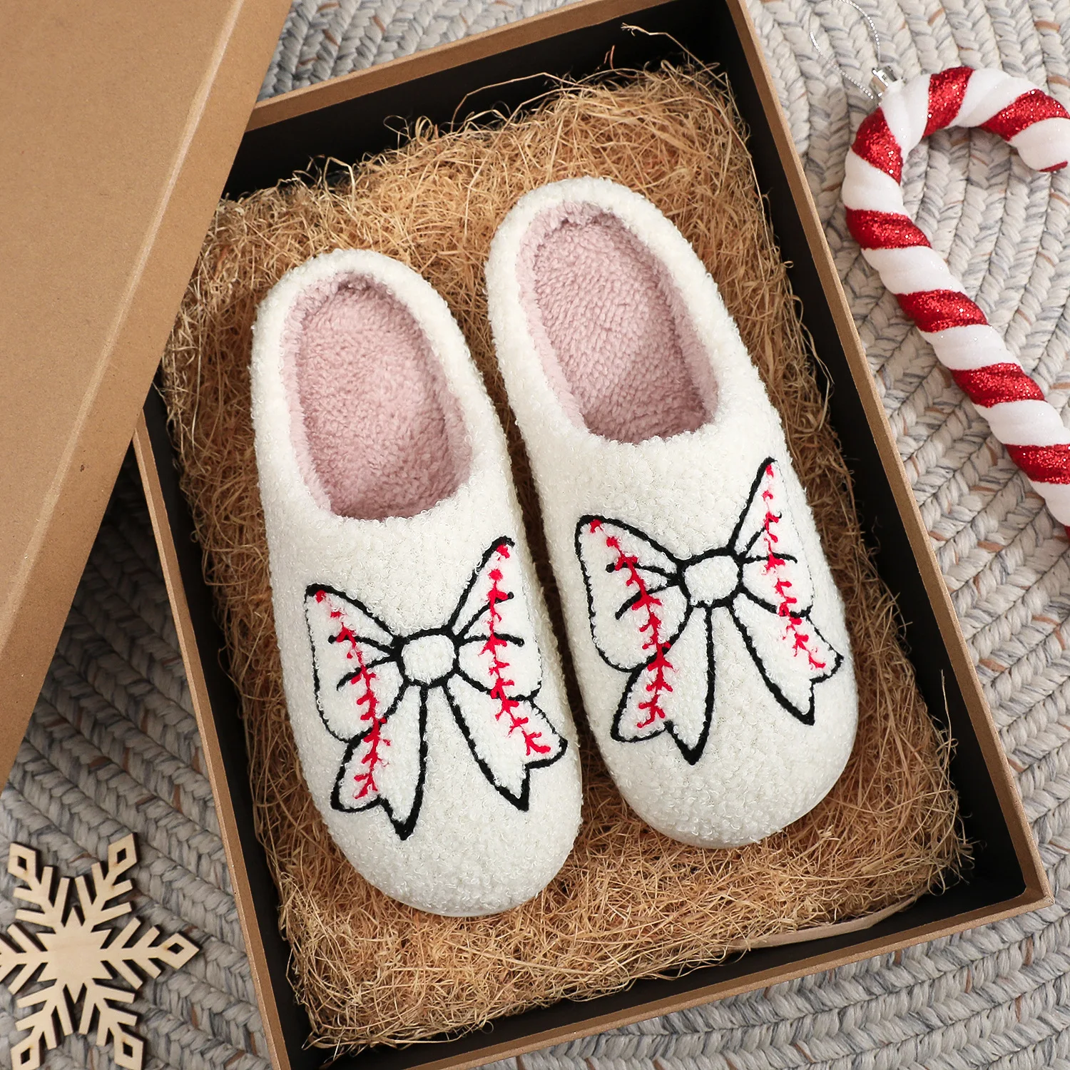 

Cute Bowknot Children Slippers Winter Bedroom Parent-child Shoes Soft Comfy Fashion Casual Multiple Colors Available Home Shoes