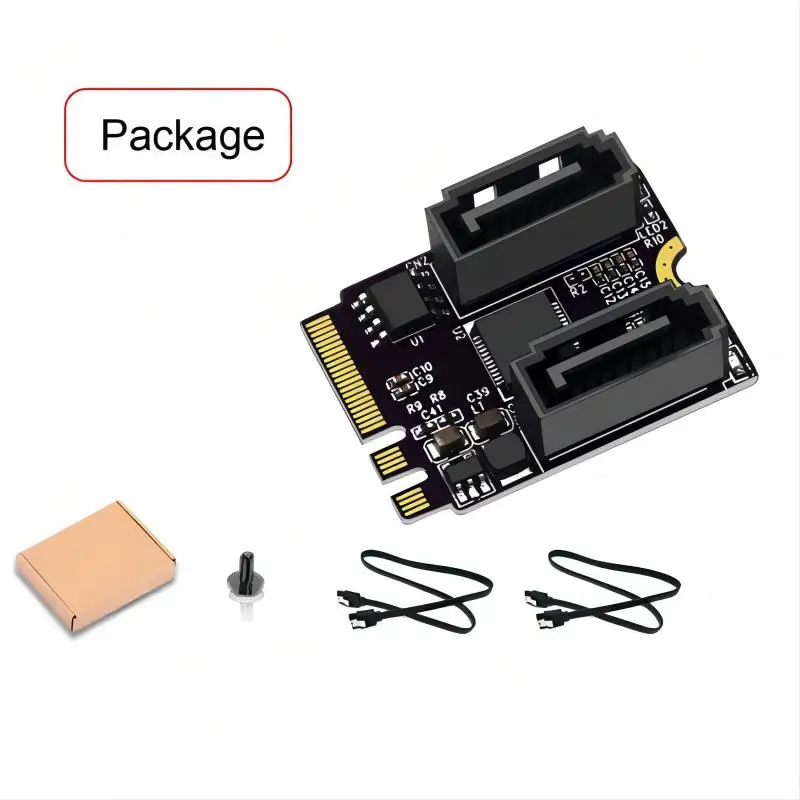 6 Gbit/s NGFF Key A+E PCI Express zu SATA 3.0 Dual Ports Adapter Konverter Festplatten-Erweiterungskarte JMB582 2230