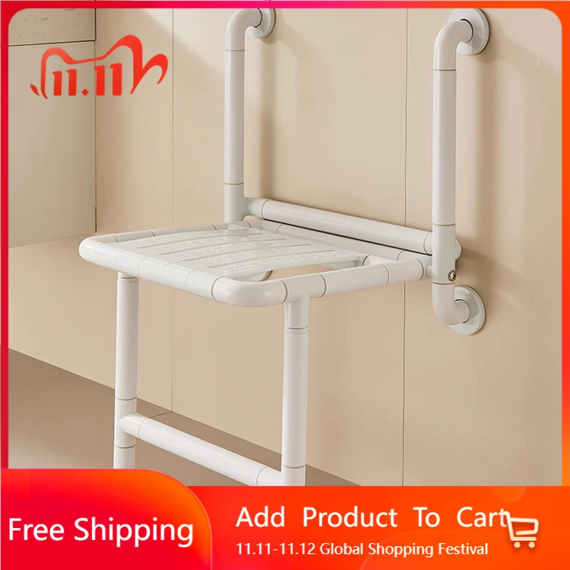 

Folding Toilet Bathroom Chair Wall Mounted Portable Small Minder Stool Designer Disabled Metal Cabeceros Postmodern Furniture