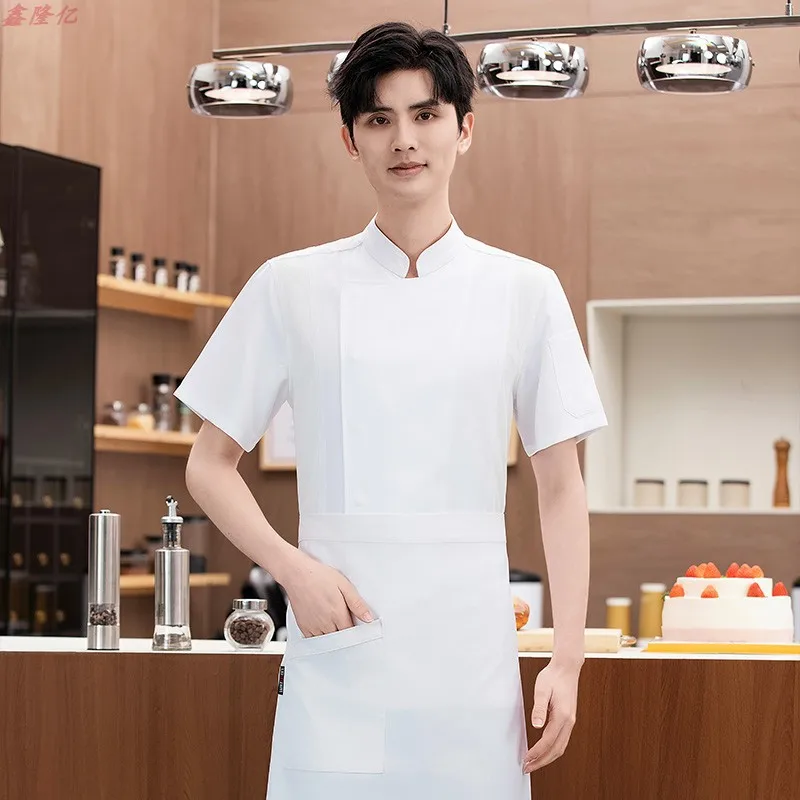 سترة الشيف الصيفية القابلة للتنفس بأكمام قصيرة ملابس العمل للفنادق والمطاعم والمطابخ والمقاصف والخبازين