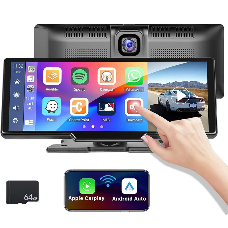 10.26 inch driving recorder dual camera touch screen