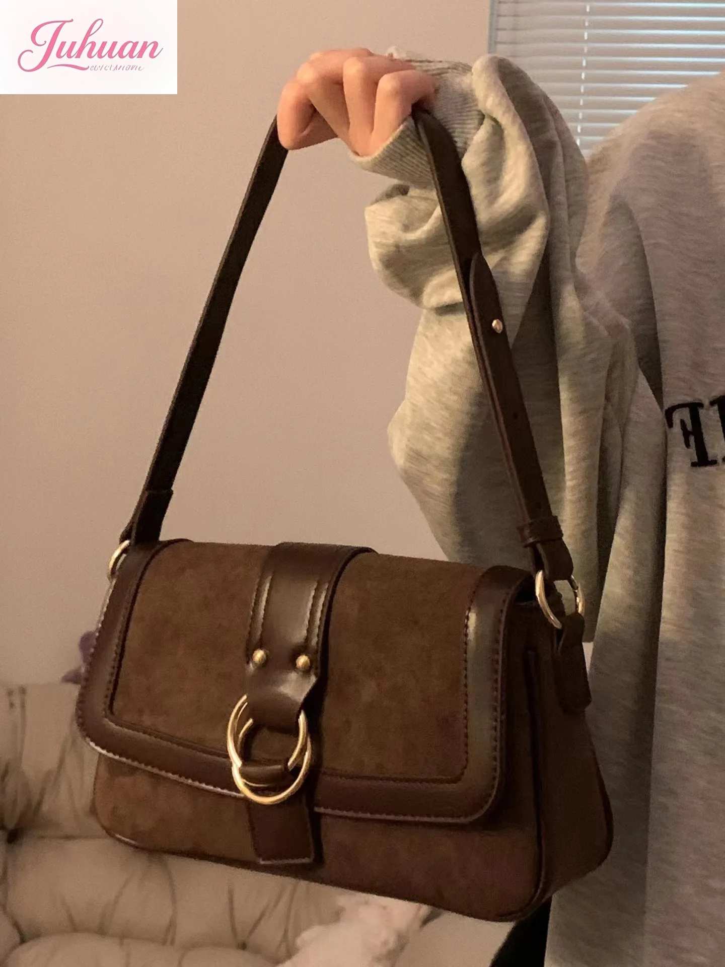 

Модные винтажные коричневые сумки женские осенние повседневные дизайнерские роскошные сумки женские большой вместимости Harajuku Aesthetic Bolso Mujer женские