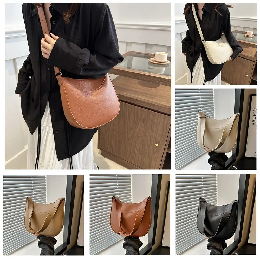 

New PU Leather Woman Handbag Solid Color Large Capacity Shoulder Bags Elegant Crossbody Bag Ladies