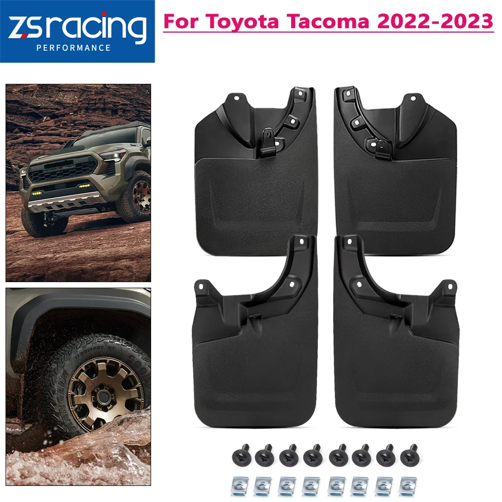 

ZSRA-4PCS Mud Flaps Splash Guards Fender Front Rear Mud Guards Splash For Toyota Tacoma 2022-2023 With Hardware LKT182