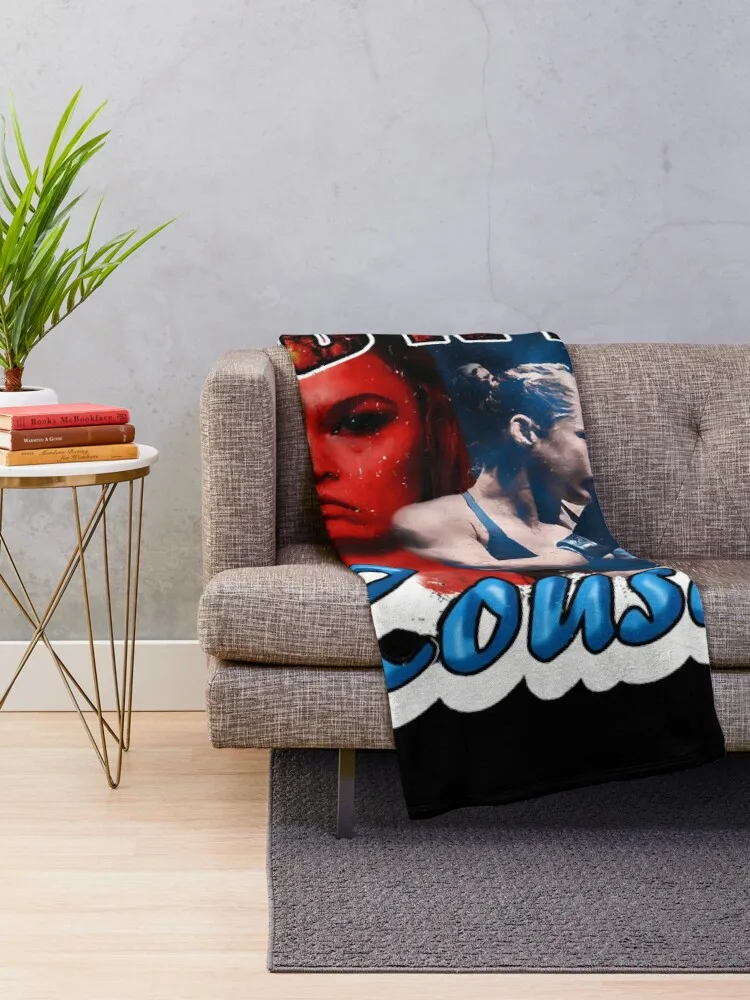 Ronda Rousey Vintage Rap Style (Rowdy Rousey) Throw Blanket sofa bed blankets ands Blankets