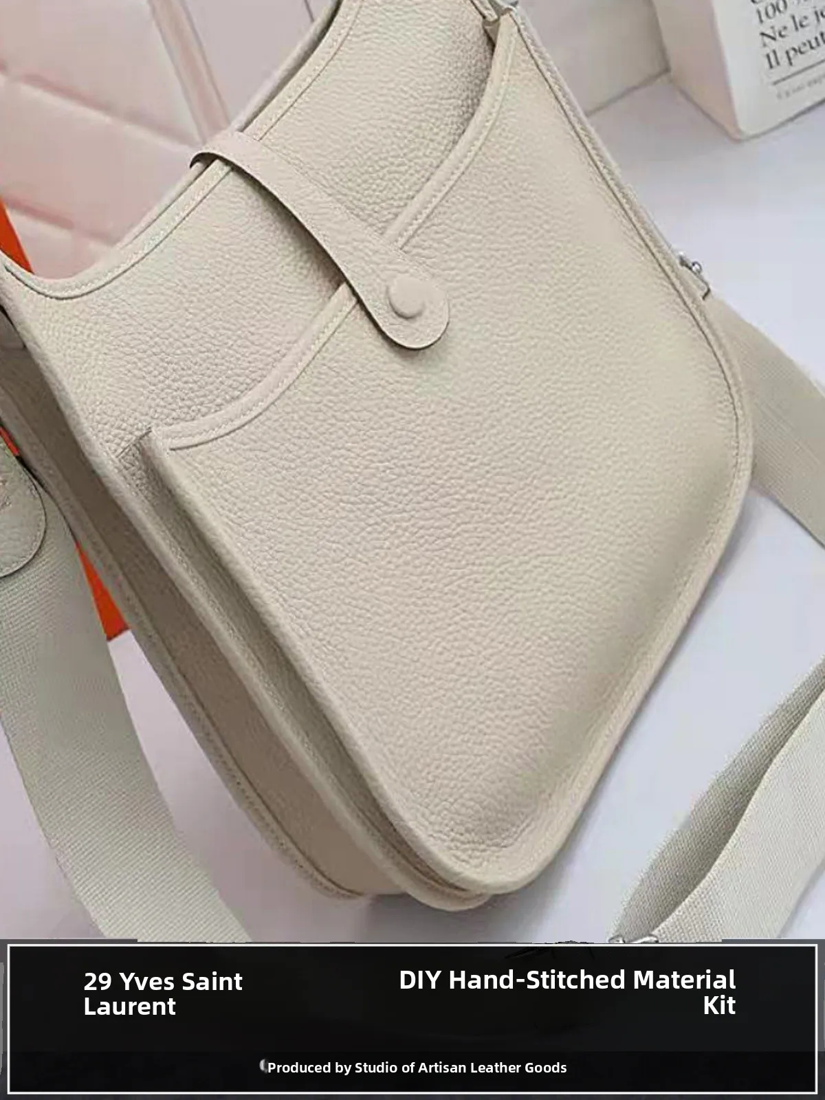 

Странная женская сумка-тоут, полузавернутый продукт, 29 см, сумка через плечо Iva, материал Togo, воловья кожа, Tc, домашнее шитье, сделай сам