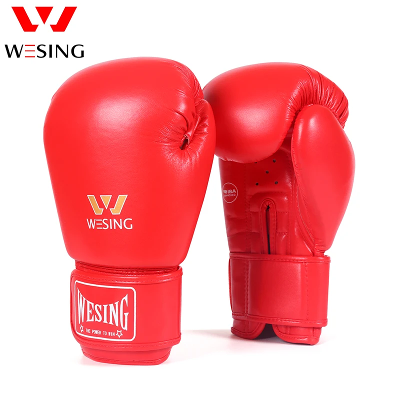 Wesing IBA Approved Boxing Gloves for Competition Microfiber Boxing Gloves Blue Red 10oz 12oz