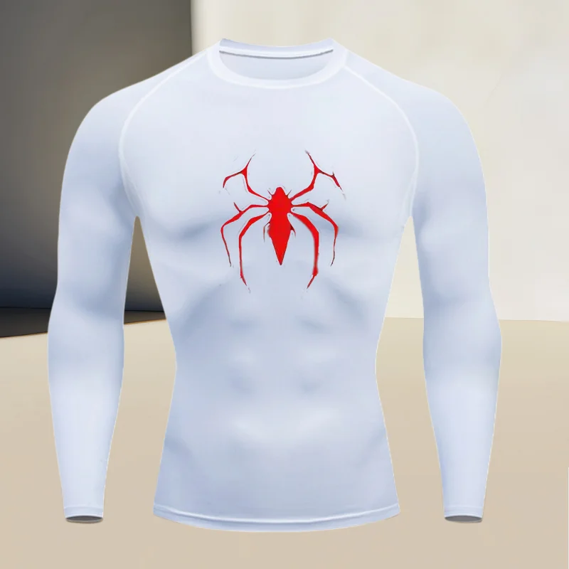 

Men's compression top for sports and fitness quick drying long sleeved tight fitting clothes suitablefor running fitness cycling