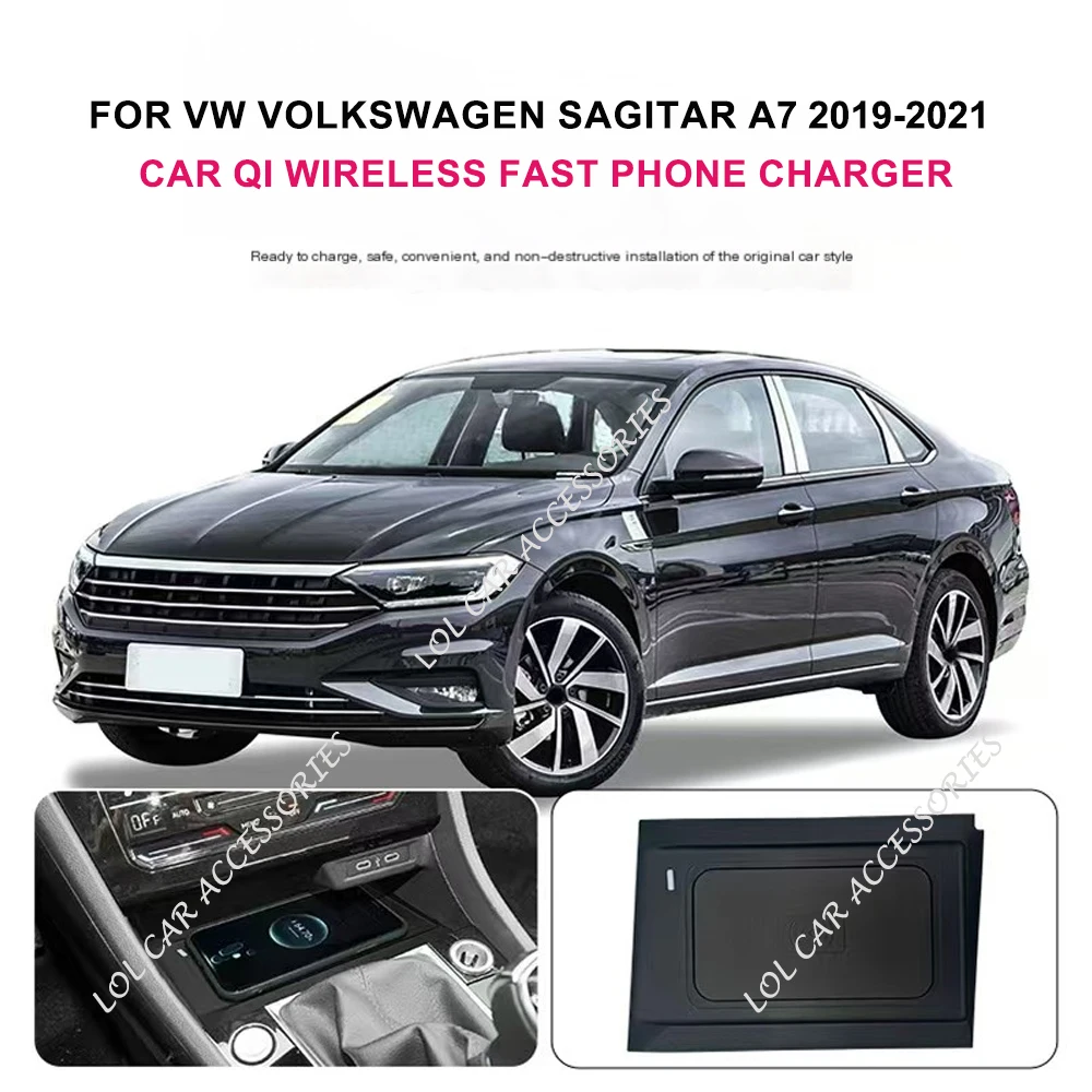 

For VW Volkswagen Sagitar A7 2019-2021 15W Car QI Wireless Charging Panel Fast Phone Charger Plate Holder