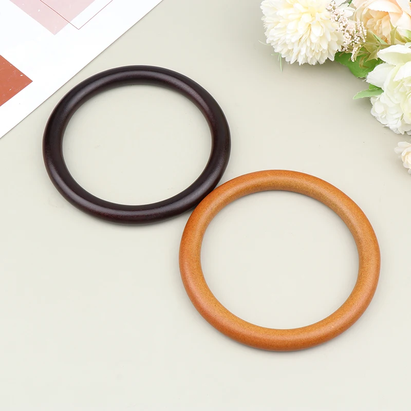 1Pc Round Wooden Bag Handle Ring Handbag Handles Replacement DIY Purse Luggage Handcrafted Bag Making Accessories