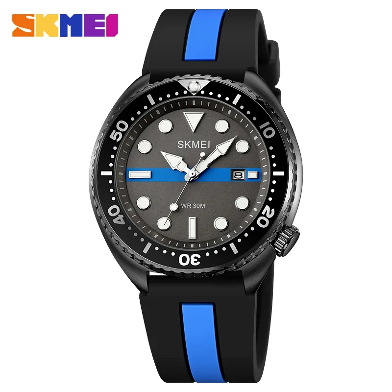 Skmei   Genuine High-End Quartz Watch Men's Waterproof Silicone Watch Band Men's Watch Casual Watch Men's