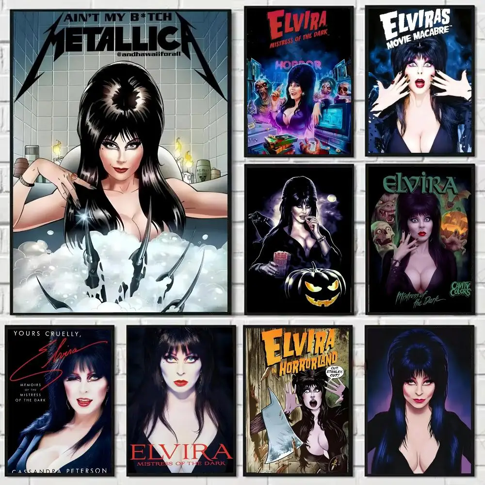 Elvira Mistress of the Dark Painting Calligraphy Canvas Art Styles, Wall Art Decor, Living Room Decor