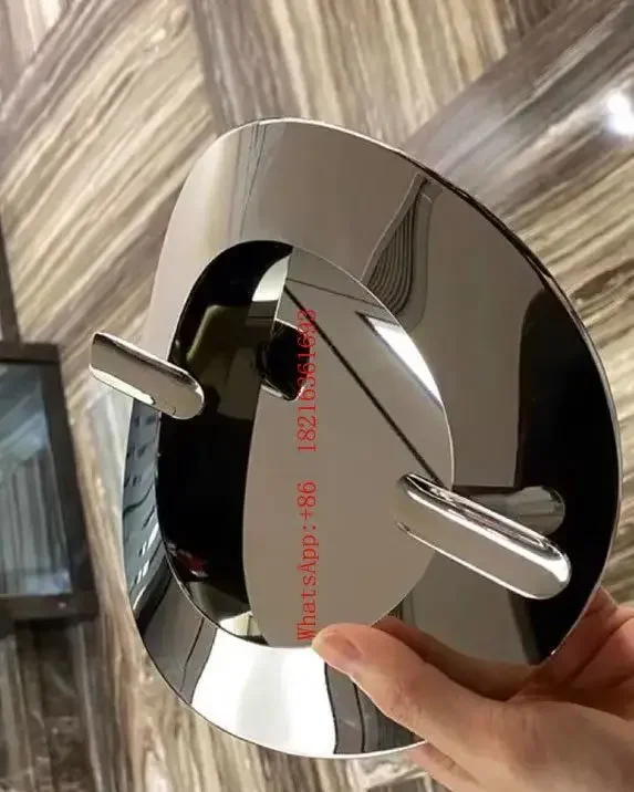 2026GOOD Italian Minimalist Stainless Steel Cigar Ashtray Ornament Tea Room Study Desktop Home Decoration Ornament