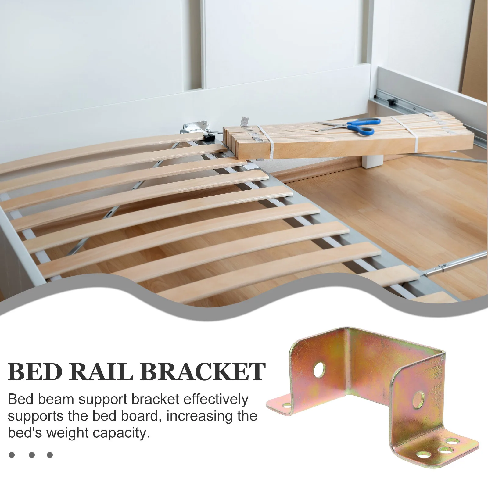 

6pcs Thickened U-Shaped Rail Bracket 50Mm Width Heavy Duty Plate Support Buckle For Bed Frame Stability Bed Rail Connecting