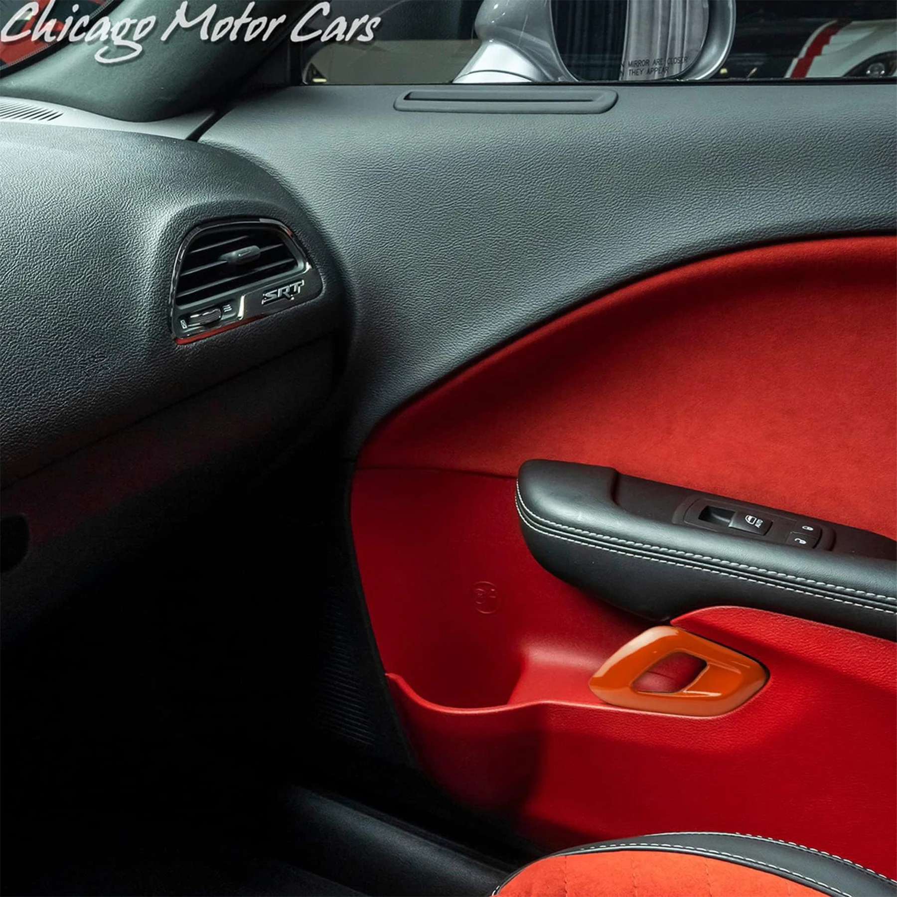 Inner Door Handle Trim Cover, 2PCS Orange Glossy ABS Interior Door Bowl Decor for Dodge Challenger Sport Style Upgrade