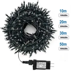200/300/500LED Fairy String Lights Christmas Tree Twinkle Lights DC24V Outdoor Waterproof Garland Decor for Garden Party Wedding