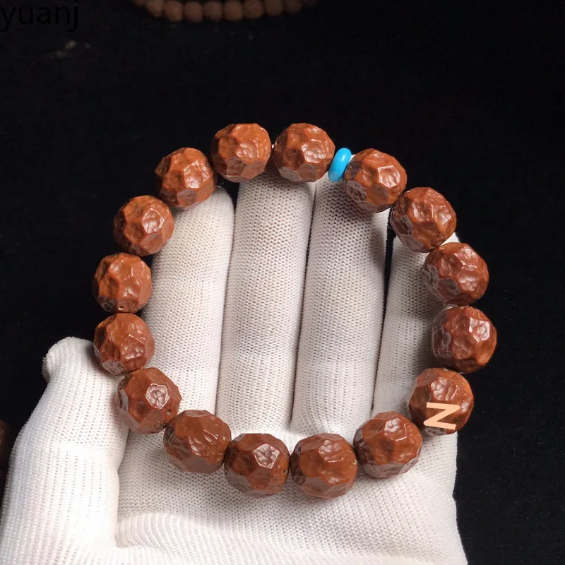 

Wealth Carved Scarless String Purple Gold Rat Smooth Bead Skin Bodhi Bracelet
